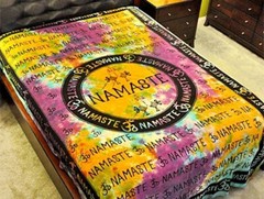 Tapestry Namaste Tie Dye-Wall Hanging-Yoga-Light Bedspread Cover- 72X108″