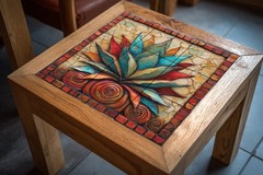 Mexican Agave Ceramic Tile Mural Colorful Succulent Southwest Wall Art Panel