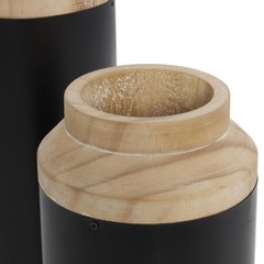 Wood Decorative Vase Colorblock Centerpiece Vases with Light Brown Wood Tops …