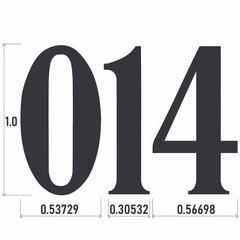 1-10 5x+ School Book Outdoor Vinyl Decal Numbers for Mailbox Door Address Locker
