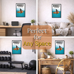 Mindset Is Everything Wall Art Framed 11×17, Motivational Poster, Office Decor