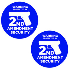 2x 2A Second Amendment Security Stickers Gun NRA Sticker Large 5 Inch Decals