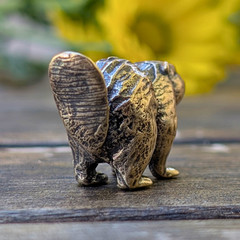 Beaver Figurine Solid Brass Miniature North American Wildlife Animal Decor Tiny