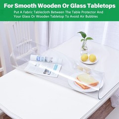 Linkgro Crystal Clear Plastic Table Protector Cover Mat Vinyl Pvc Tablecloth