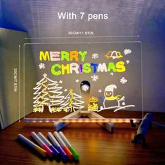 Personalized LED Light Acrylic Message Note Board Erasable Drawing for Kids Gift