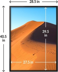 28×40 Picture Frame for Wall Display, 28×40 Black Picture Frame with HD Plexi…