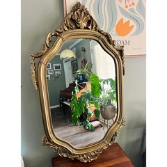Vintage Uttermost Co Ornate Gold Rococo Oval Wall Mirror Baroque Scroll 38×22