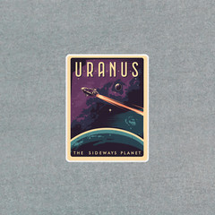 Uranus – The Sideways Planet | Retro Space Travel Sticker #3446