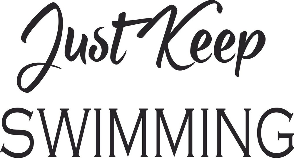 Home Bedroom Wall Art Quotes Decal | Just Keep Swimming Vinyl Wall Art Stickers