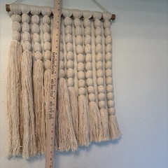 Tapestry Macrame Handmade Wall Hanging Boho Cotton Folk Art Eclectic Off White