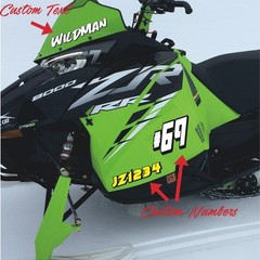 Snowmobile Registration Number Decals (Two Decals) Custom Vinyl Numbers GRB