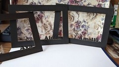 Black Wood Photo Picture Frame and Personalized Photo Picture Mat