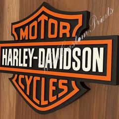 3D Motor Harley Davidson Logo Wall Door Decor Wood Sign Plaque 8″ – 34″ wide