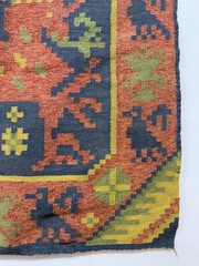 Vintage Beautiful Hand Woven Swedish Scandinavian Wool Weaving Tapestry KilimRug