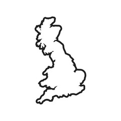 United Kingdom Outline Vinyl Decal Hollow Center UK British sticker