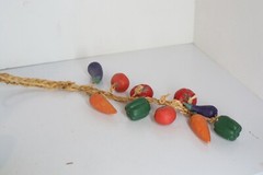Assorted Multi-Color Hanging Vegetables in a Braided Rope Home Decor