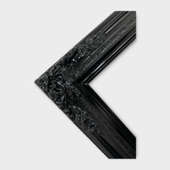 18 x 24 In stock ready to ship, compo Xl ornate corners wood frame, gloss black