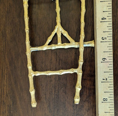 Vtg Gold MCM & Hollywood Regency Brass Faux Bamboo Tabletop Easel 8″