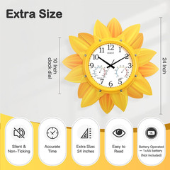 Large 24″ Waterproof Wall Clock with Thermometer & Hygrometer for Indoor/Outdoor
