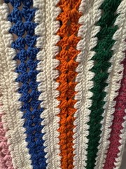 Handmade Crocheted Throw Blanket Multi Colors