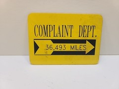 Vintage Complaint Department Sign Plastic 5″x7″