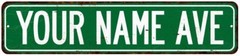 Your Name Ave. Personalized Green Street Sign Custom Personal 4×18 104180001004