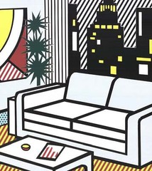 ROY LICHTENSTEIN Interior with Skyline, Collage for Painting 38.5″ x 51.25″ Post