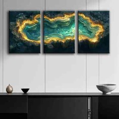 3pcs Abstract Aerial Emerald Green Photography Wall Art Canvas Unframed/Framed