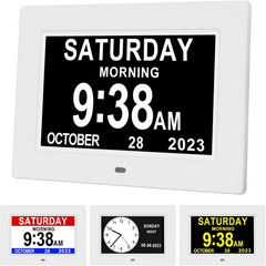 Digital Calendar Clock, 12 Custom Alarm Options, Calendar Clock with Day and Dat