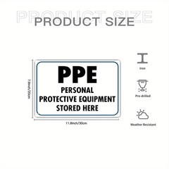 Metal PPE Storage Sign 8×12 Inches Unframed