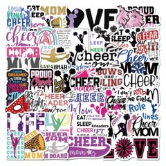 50pcs CHEER MOM Stickers, Cheerleading Cheerleader Stickers, 069