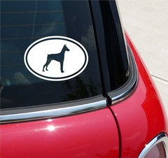 Euro Doberman Pinscher Dobies Graphic Decal Sticker Car Wall Oval NOT Two Colors