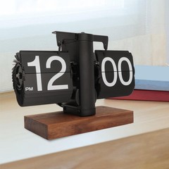 Vintage Battery Flip Clock Automatic Mechanical Desktop Home Office Decoration