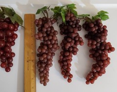 Artificial Grapes Faux Rubber Fruit Berries Decor Mixed Lot of 9 Clusters