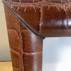 Faux Leather Crocodile Embossed Picture Frame 5×7 Brown Freestanding Hanging