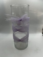 Clear Cylinder Vases 6 Inch With Lavender Tule