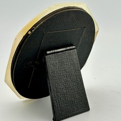 Faceted Honey Onyx Stone Octagon Photo Frame 1½″x2¼″ 1970s VTG 3⅜″x3⅞″