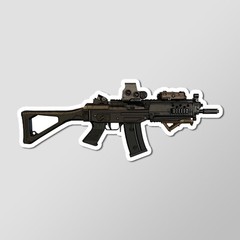 SG553 Commando Carbine Gun Art – Laptop Sticker Vinyl 4″ Wide