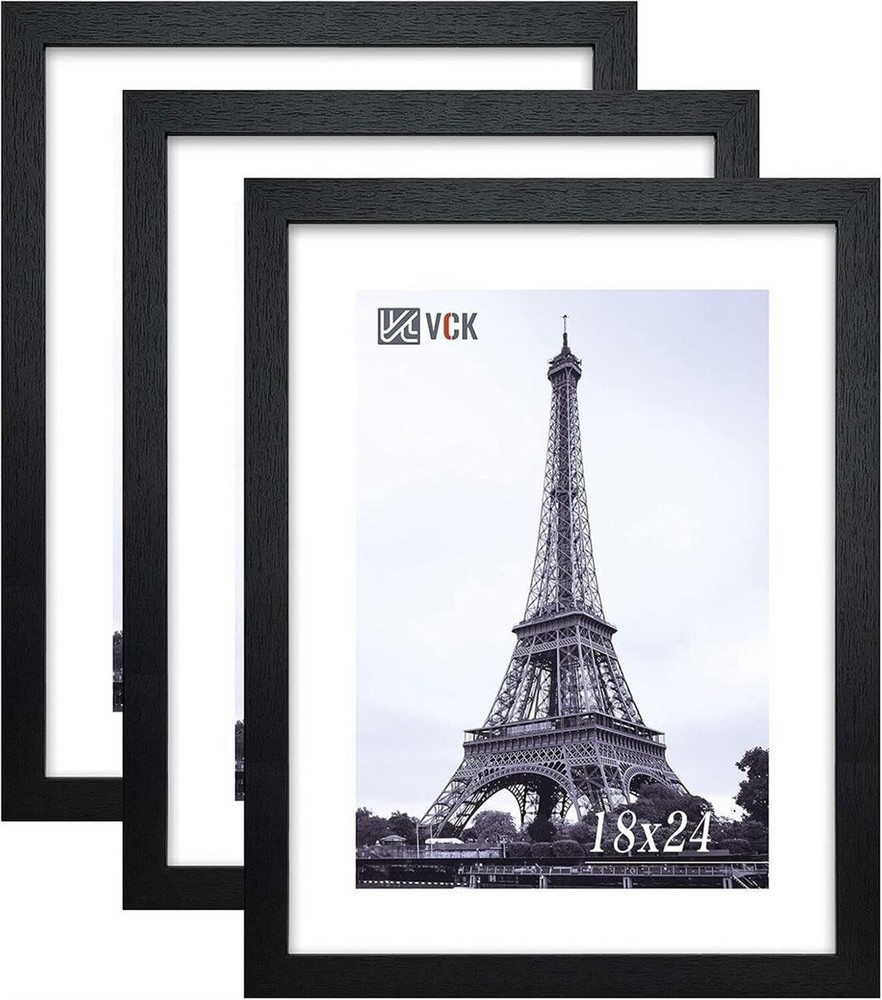 18×24 Picture Frame Black 3-Pack, Scratch-Proof Poster Frames 18 x 24 NEW!