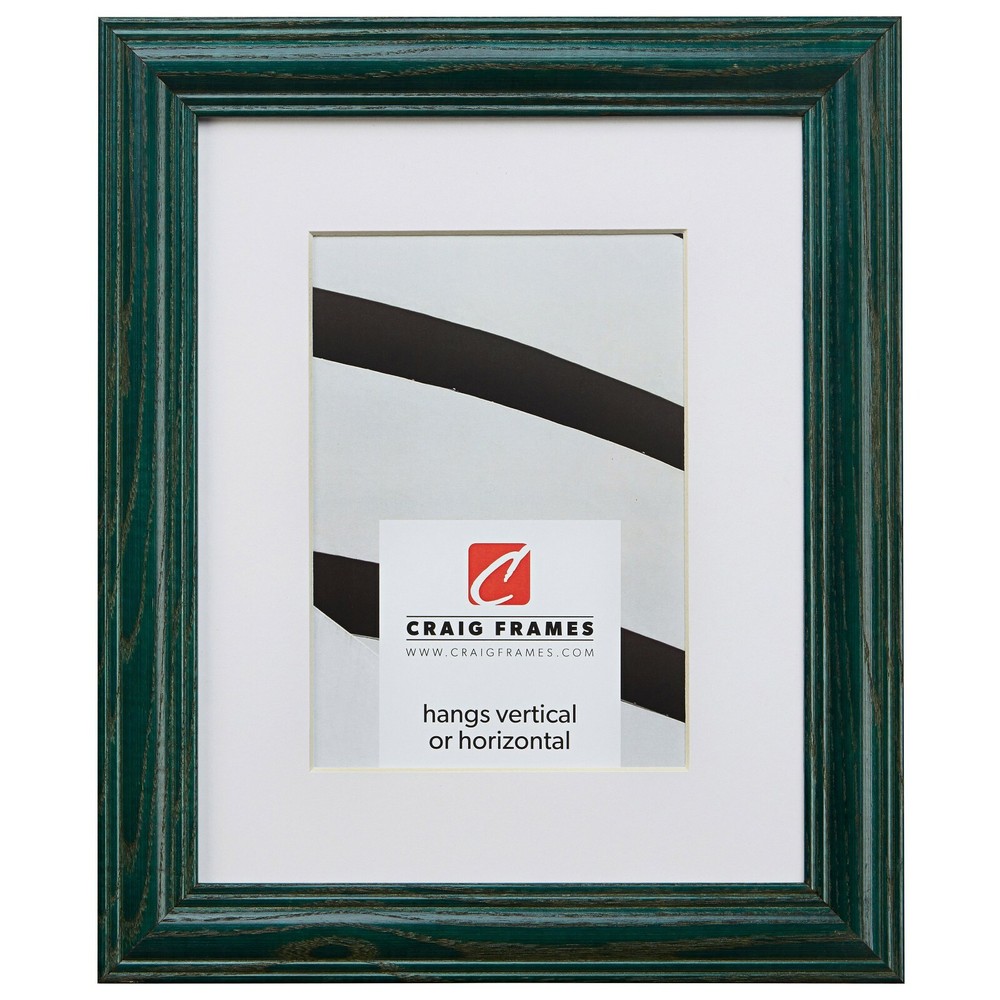 Craig Frames Wiltshire Ash 440, 1.25″ Green Hardwood Picture Frame With a Mat