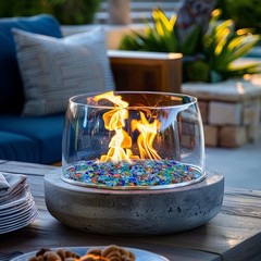 Crushed Glass 15oz Mixed Color Resin Art Fire Pit Vase Filler Craft Home Decor