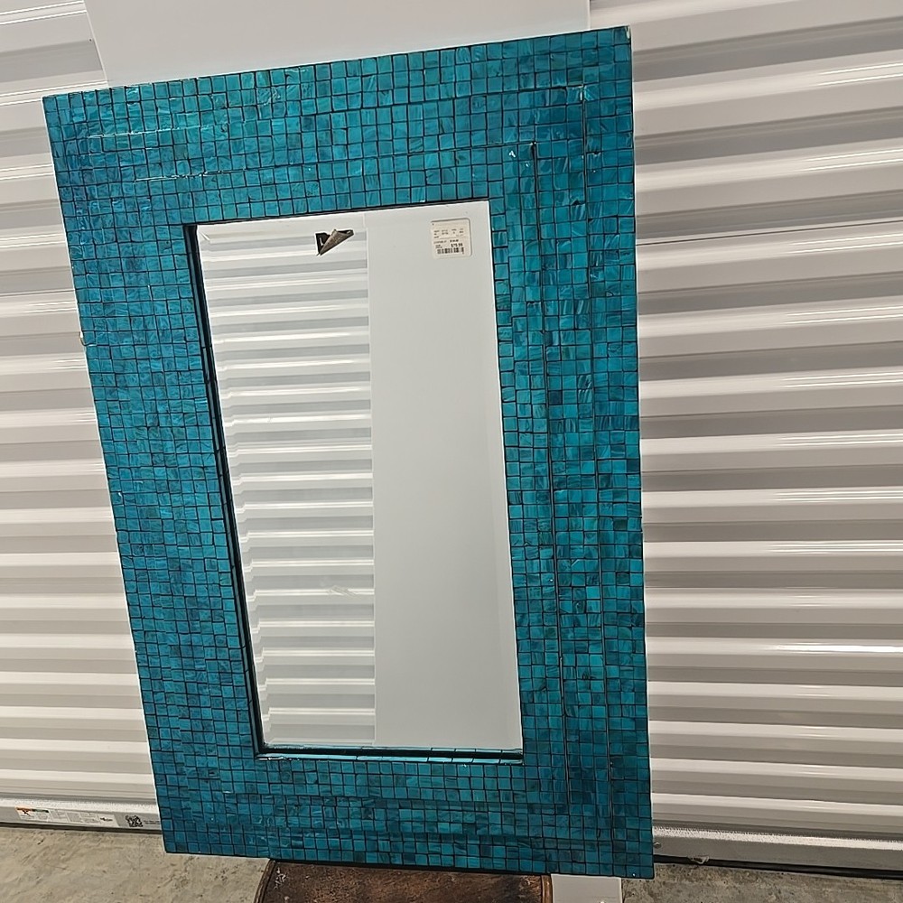 Nicole Miller Blue Mosaic Tile Mirror 36″ × 24″