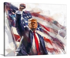 Donald Trump Canvas 16×20 Art 2025 President America Patriotic Iconic 47