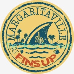 Margaritaville Fins Up Sticker Jimmy Buffett Waterproof ￼Parrot Head Decal