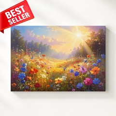 Canvas Wall Art Vertical Wildflower Field Light Richly Detailed Wildflow Should