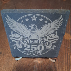 America 250 1776-2026 Patriotic Slate Tabletop Plaque 4×4 Statue of Liberty