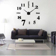 Modern DIY Large Wall Clock 3D Mirror Surface Sticker Big Number Watch Decor