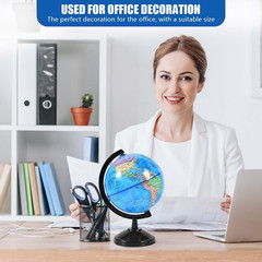 Rotating World Globe 6 Inch Spinning Earth Globe with Stand for Kids Learning Ge