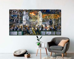 Diego Rivera, Detroit Industry, South Wall, Narrow Horizontal Wall Art Large Art