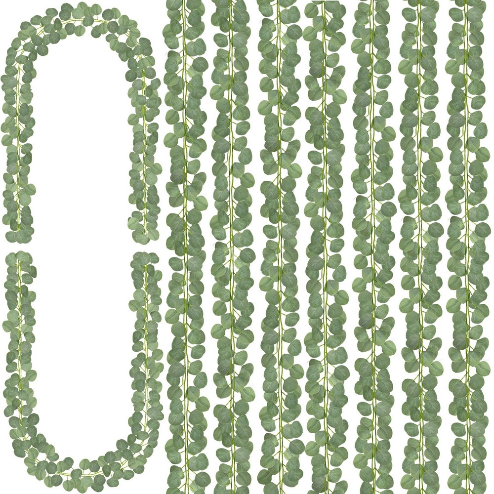 8Pcs Eucalyptus Garland, Artificial Eucalyptus Leaves for Wedding Party Decor